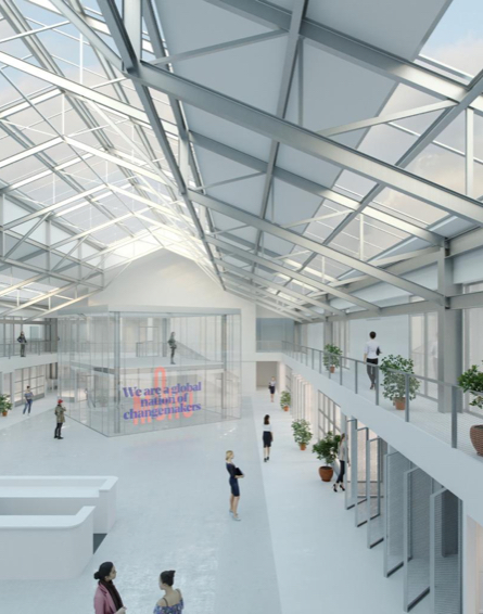MoHo : Plan 3D de l'atrium