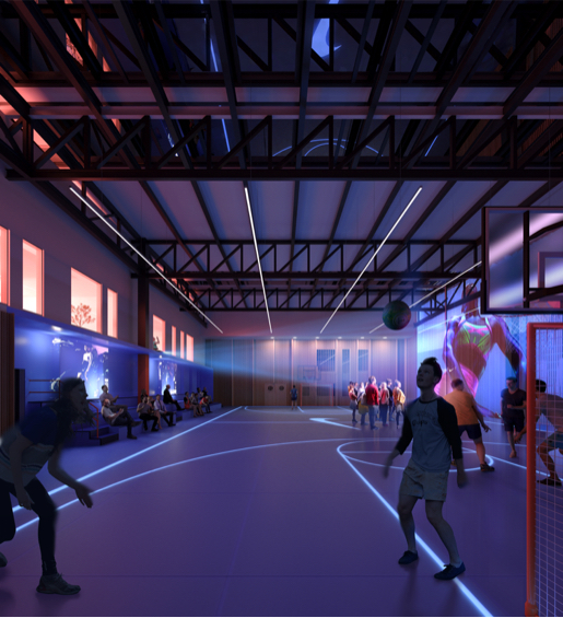 Plan 3D : Terrain Multi sports Nuit